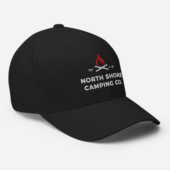 Black cap with North Shore Camping logo.