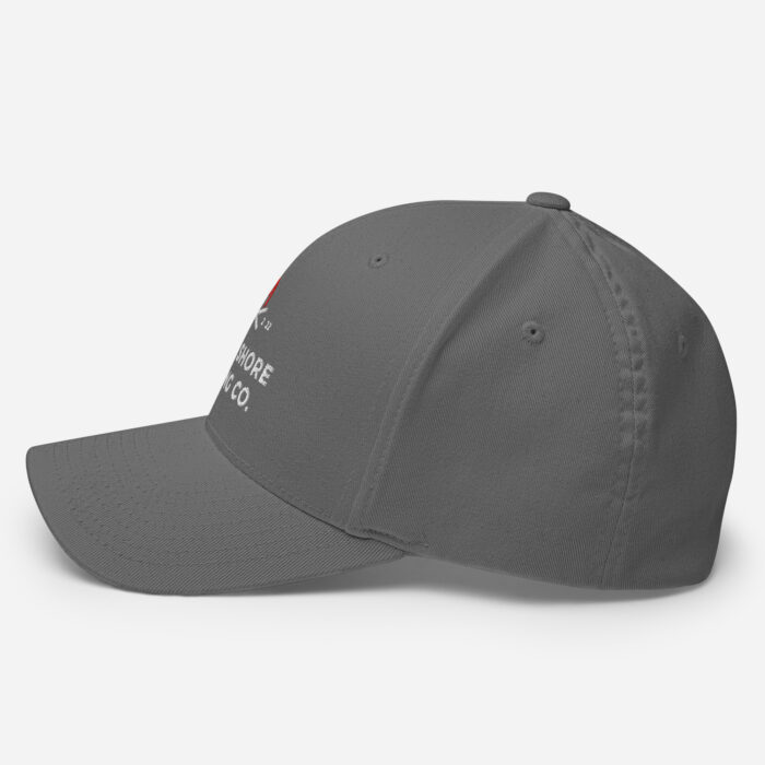 Gray baseball cap with white embroidery
