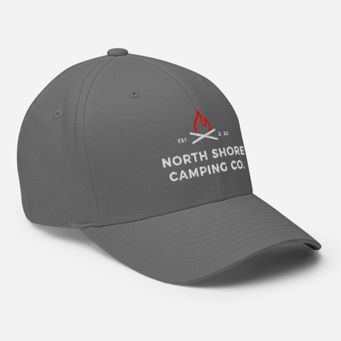 Gray baseball cap with campfire logo