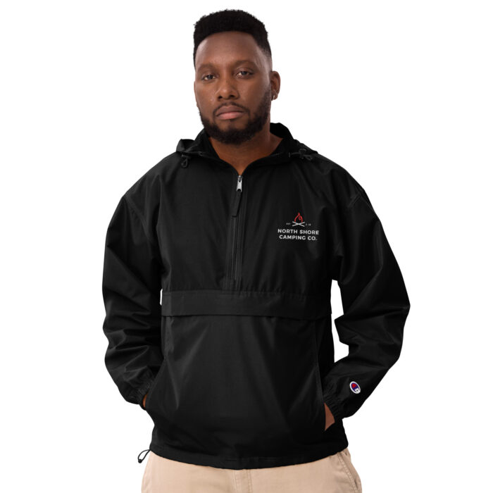 Man wearing North Shore Camping Co. jacket.