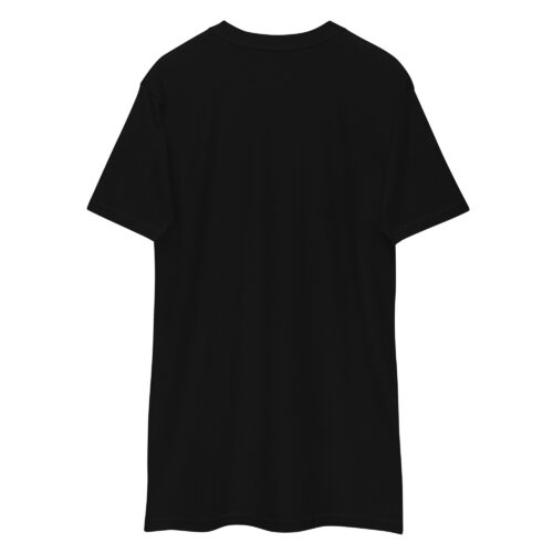 Black t-shirt back view.