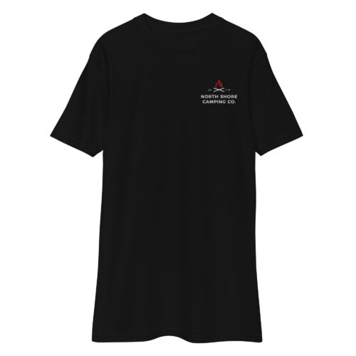 Black t-shirt with North Shore Camping logo