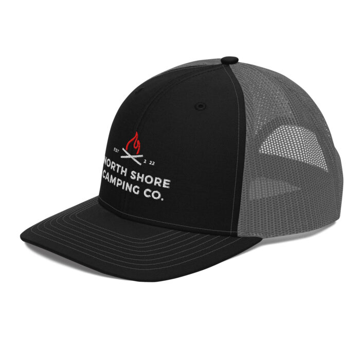 Black mesh hat, North Shore Camping Co. logo