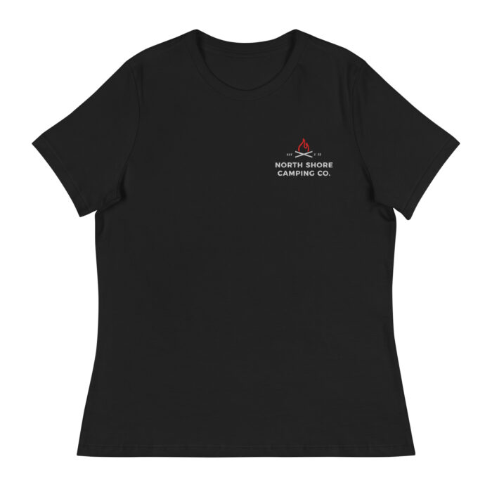 Black T-shirt with North Shore Camping Co. logo.
