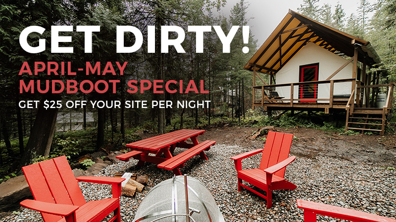 Cabin rental discount April-May offer.