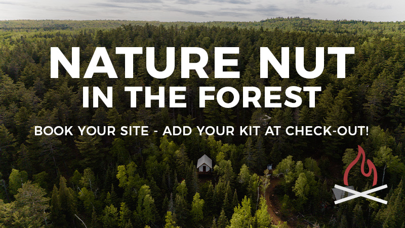 Nature Nut camping in forest promotion