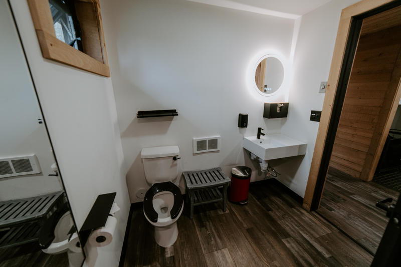 Modern bathroom with toilet and sink